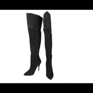 10 ABS Black Suede Fashion Over Knee High Heel Boots, Classy Hot, $299 , Hot